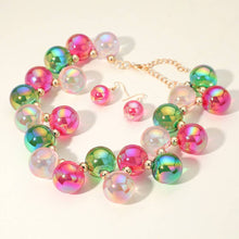 Load image into Gallery viewer, Chunky Iridescent Ball Beaded Necklace