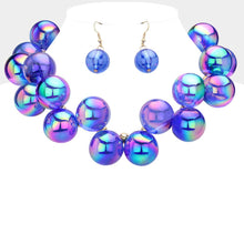 Load image into Gallery viewer, Chunky Iridescent Ball Beaded Necklace