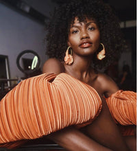 Load image into Gallery viewer, Kabore Queen Hoops-Apricot Chiffon