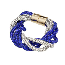 Load image into Gallery viewer, Vibrant Blue Clear Twisted Tube Bracelet
