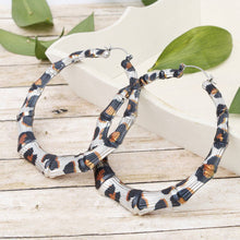 Load image into Gallery viewer, Leopard  Silver Bamboo Earrings
