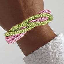 Load image into Gallery viewer, Vibrant Pink &amp; Green Twisted Bracelet
