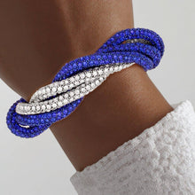 Load image into Gallery viewer, Vibrant Blue Clear Twisted Tube Bracelet
