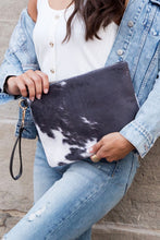 Load image into Gallery viewer, Faux Fur Cow Animal Print Clutch
