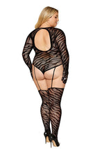 Load image into Gallery viewer, Zebra fishnet teddy bodystocking

