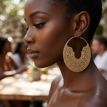 Load image into Gallery viewer, Oversized Filigree Hoop Earrings
