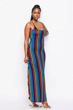 Load image into Gallery viewer, Multi Color Stripe Maxi Dress
