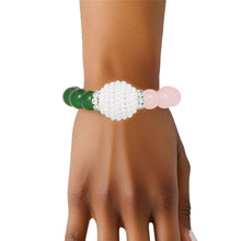 Load image into Gallery viewer, Pink &amp; Green Pearl Bead Bracelet
