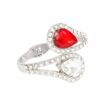 Load image into Gallery viewer, Red &amp; Clear Teardrop Crystal Cuff Bracelet
