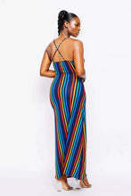 Load image into Gallery viewer, Multi Color Stripe Maxi Dress
