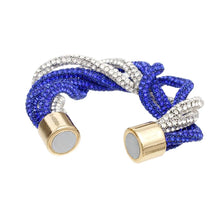 Load image into Gallery viewer, Vibrant Blue Clear Twisted Tube Bracelet
