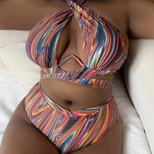 Load image into Gallery viewer, PRINTED HIGH WAIST BIKINI SWIMSUIT
