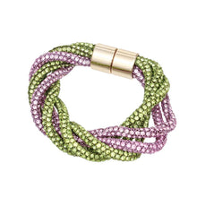 Load image into Gallery viewer, Vibrant Pink &amp; Green Twisted Bracelet

