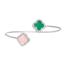 Load image into Gallery viewer, Pink &amp; Green Clover Bangle
