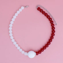 Load image into Gallery viewer, Red  &amp; White Pearl Bead Necklace
