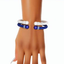 Load image into Gallery viewer, Blue White Cable Bangles
