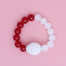 Load image into Gallery viewer, Red &amp; White Pearl Bead Bracelet
