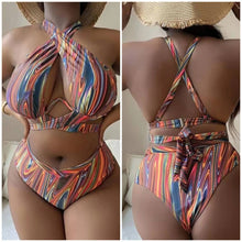 Load image into Gallery viewer, PRINTED HIGH WAIST BIKINI SWIMSUIT
