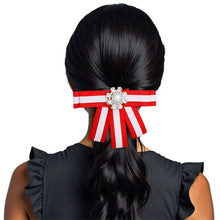 Load image into Gallery viewer, Red &amp; White Bow Tie Style Brooch
