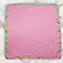Load image into Gallery viewer, Pink &amp; Green Polka Dot  Square Scarf
