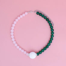 Load image into Gallery viewer, Pink &amp; Green Pearl Glass Bead Necklace

