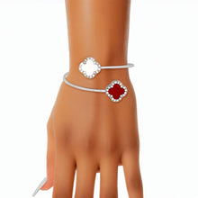 Load image into Gallery viewer, Red &amp; White Clover Bangle
