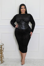 Load image into Gallery viewer, Black Leopard Corset Dress
