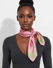 Load image into Gallery viewer, Pink &amp; Green Polka Dot  Square Scarf
