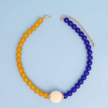 Load image into Gallery viewer, Royal Blue &amp; Gold  Bead Necklace
