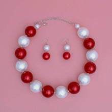 Load image into Gallery viewer, Red &amp; White 30mm Jumbo Pearl Set
