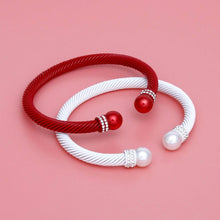 Load image into Gallery viewer, Red  &amp; White Cable Bangles
