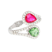 Load image into Gallery viewer, Pink and Green Teardrop Crystal Cuff Bracelet
