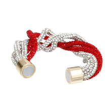 Load image into Gallery viewer, Vibrant Red Clear Twisted Bracelet
