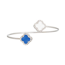 Load image into Gallery viewer, Blue &amp; White Clover Bangle
