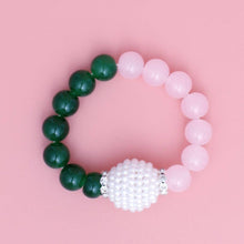 Load image into Gallery viewer, Pink &amp; Green Pearl Bead Bracelet

