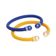 Load image into Gallery viewer, Royal Blue &amp; Gold Cable Bangles
