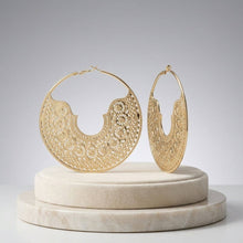 Load image into Gallery viewer, Oversized Filigree Hoop Earrings
