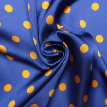 Load image into Gallery viewer, Royal Blue &amp; Gold Polka Dot  Square Scarf
