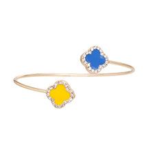 Load image into Gallery viewer, Royal Blue &amp; Gold  Clover Bangle
