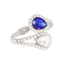 Load image into Gallery viewer, Blue &amp; Clear Teardrop  Cuff Bracelet

