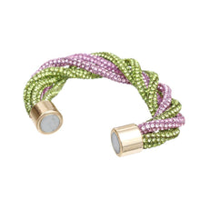 Load image into Gallery viewer, Vibrant Pink &amp; Green Twisted Bracelet
