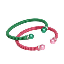 Load image into Gallery viewer, Pink &amp; Green Cable Bangles
