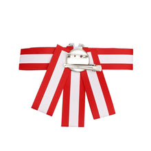 Load image into Gallery viewer, Red &amp; White Bow Tie Style Brooch
