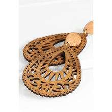 Load image into Gallery viewer, Wood Tear Drop Earrings - Kurvacious Boutique
