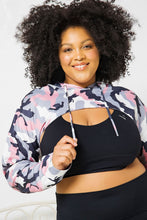 Load image into Gallery viewer, Pink Cammie Crop Hoodie
